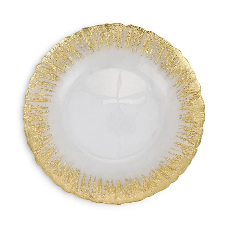 Rufolo Glass Gold Brushstroke Canape Plate