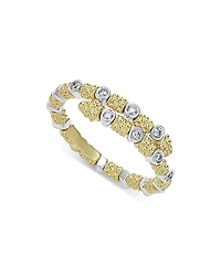 Lagos 18K White & Yellow Gold Signature Caviar Diamond Coil Ring