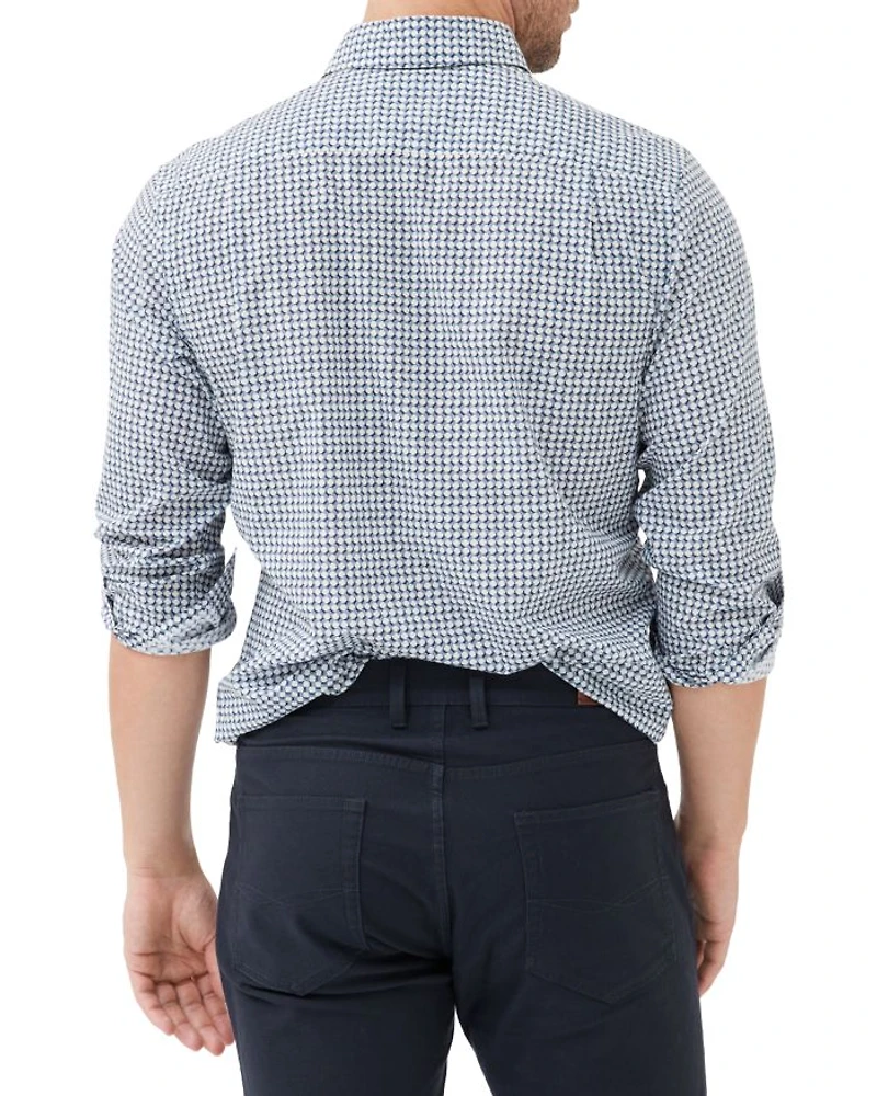 Marshland Cotton Poplin Geo Print Shirt
