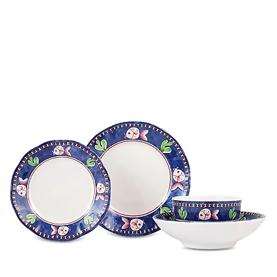 Vietri Melamine Campagna Pesce 4-Piece Place Setting