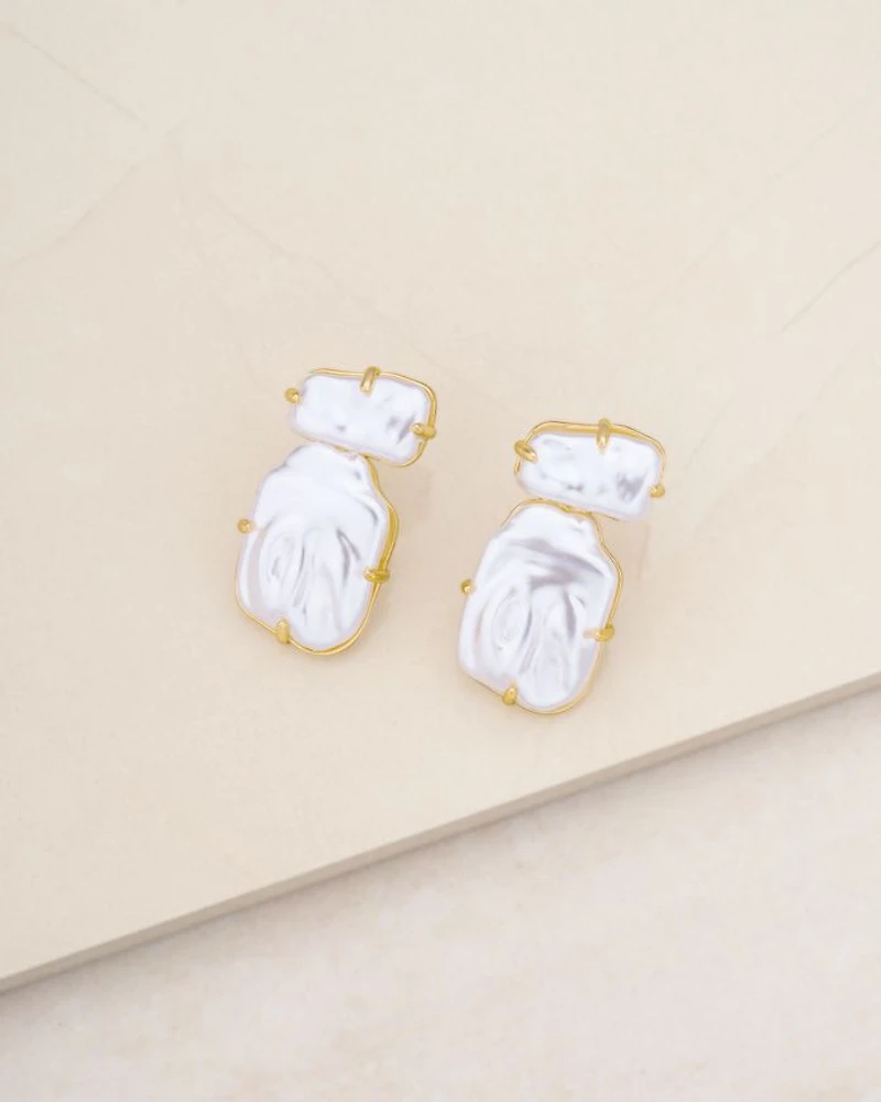 Pearlized Drop Earrings