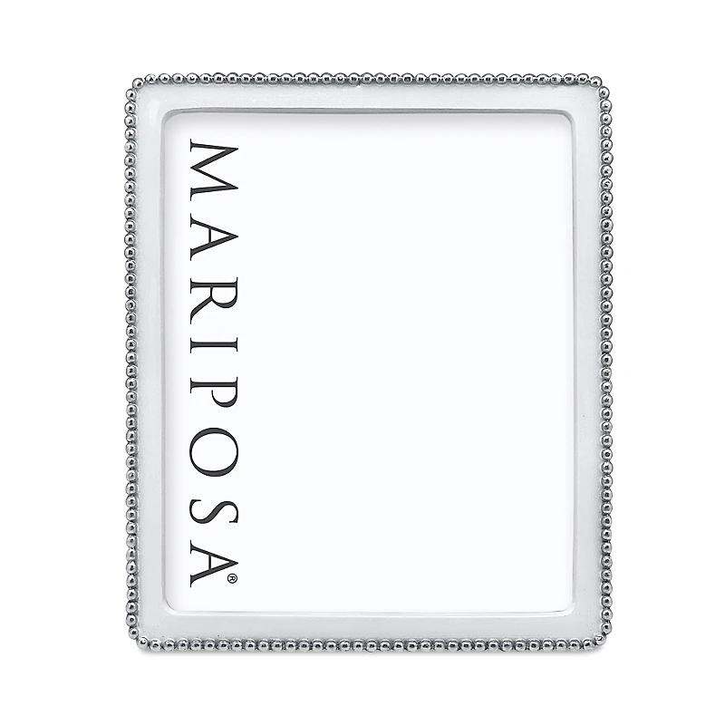 Mariposa Beaded White Picture Frame, 8 x 10