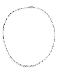 14K White Gold Diamond Tennis Necklace, 16"L