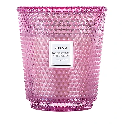 Voluspa Rose Petal Ice Cream 5 Wick Hearth Candle, 114 oz.