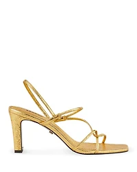 Women's Faye Metallic Square Toe Strappy Slingback Sandals
