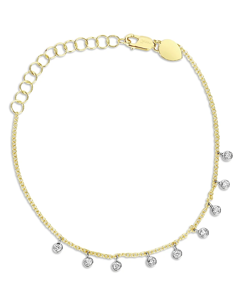 Meira T 14K White & Yellow Gold Diamond Bezel Dangle Bracelet