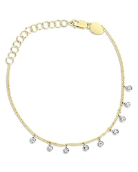 Meira T 14K White & Yellow Gold Diamond Bezel Dangle Bracelet