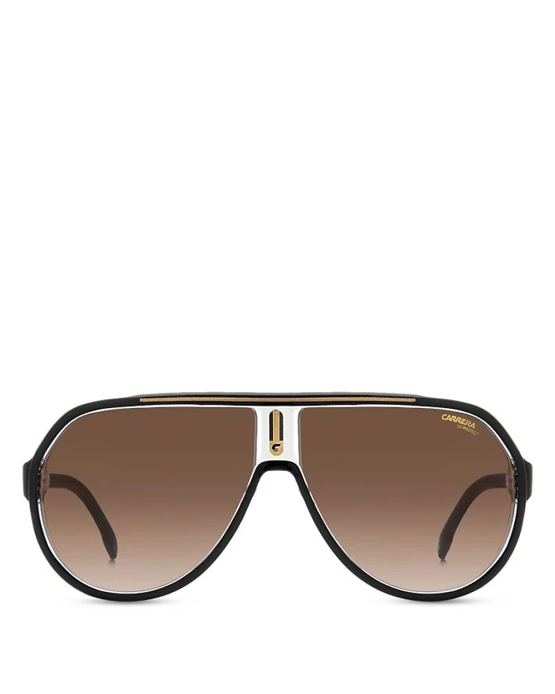 Aviator Shield Sunglasses, 64mm