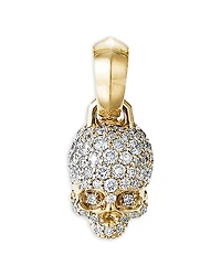 David Yurman 18K Yellow Gold Skull Charm with Diamonds