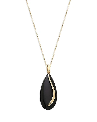 Bloomingdale's Fine Collection 14K Yellow Gold Onyx Almond Pendant Necklace, 18