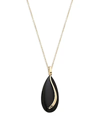 Bloomingdale's Fine Collection 14K Yellow Gold Onyx Almond Pendant Necklace, 18