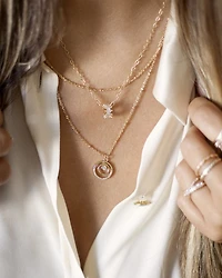 Circles of Crystal Dainty Layered Necklace Set