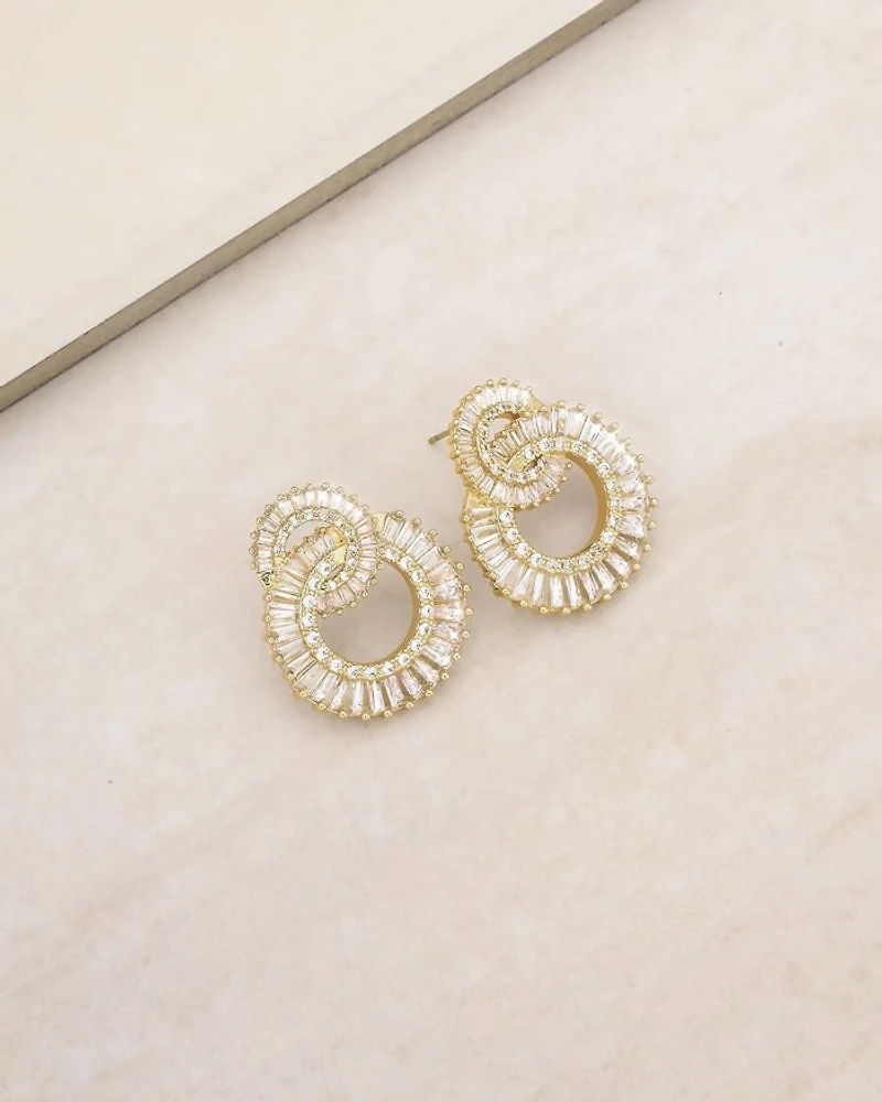 Rotating Circles Crystal Earrings