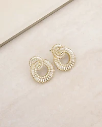 Rotating Circles Crystal Earrings