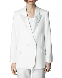 Visit Rhinestone Lapel Blazer