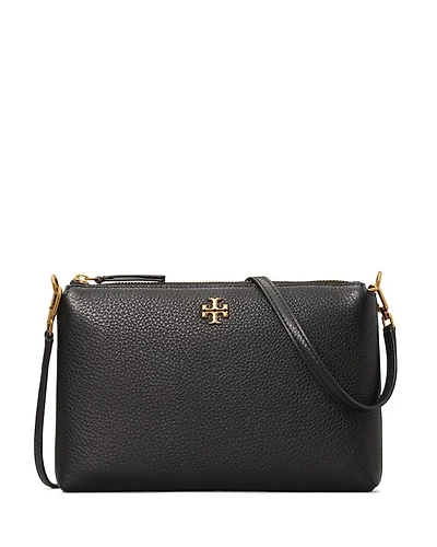 Small Kira Pebbled Leather Top-Zip Crossbody