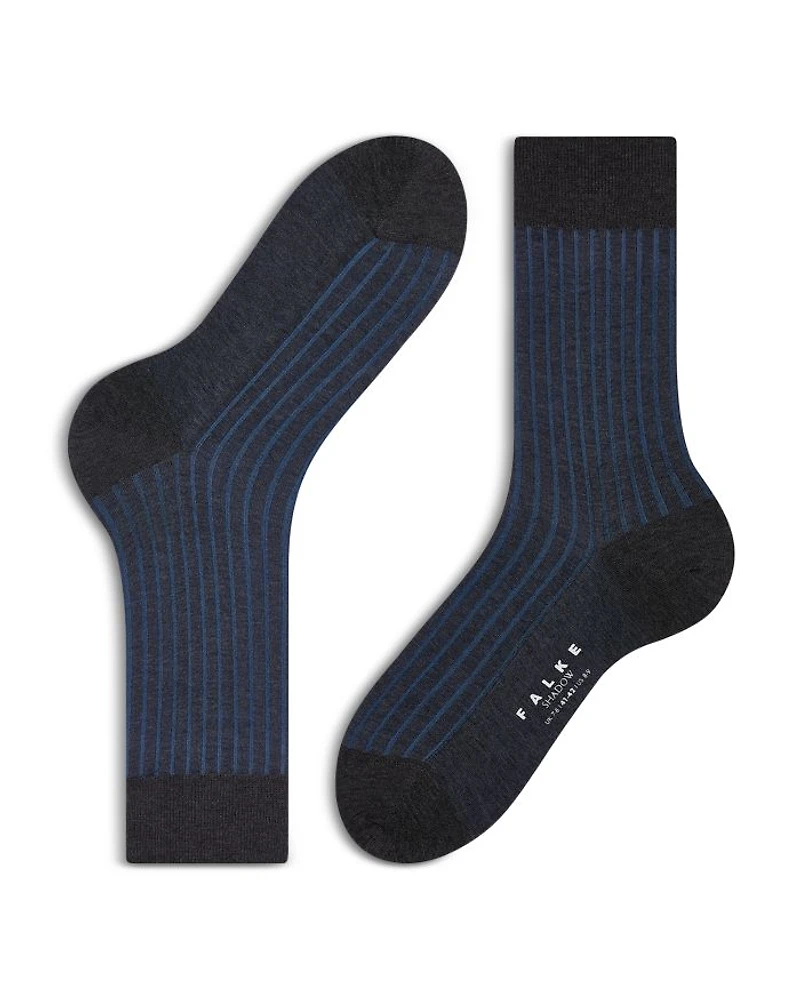 Shadow Mercerized Cotton & Nylon Dress Socks