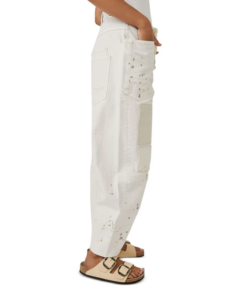 Moxie Low Slung Pull On Drawstring Barrel Jeans