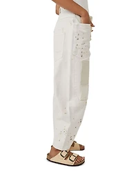 Moxie Low Slung Pull On Drawstring Barrel Jeans