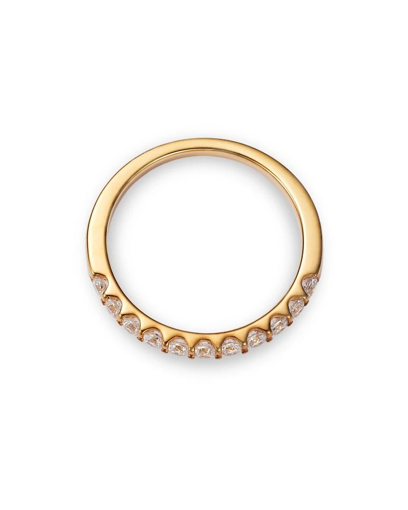 Round Cut Certified Diamond Band in 14K Yellow Gold