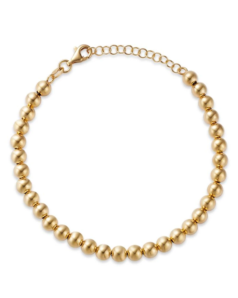 14K Yellow Gold Polished Bead Bracelet