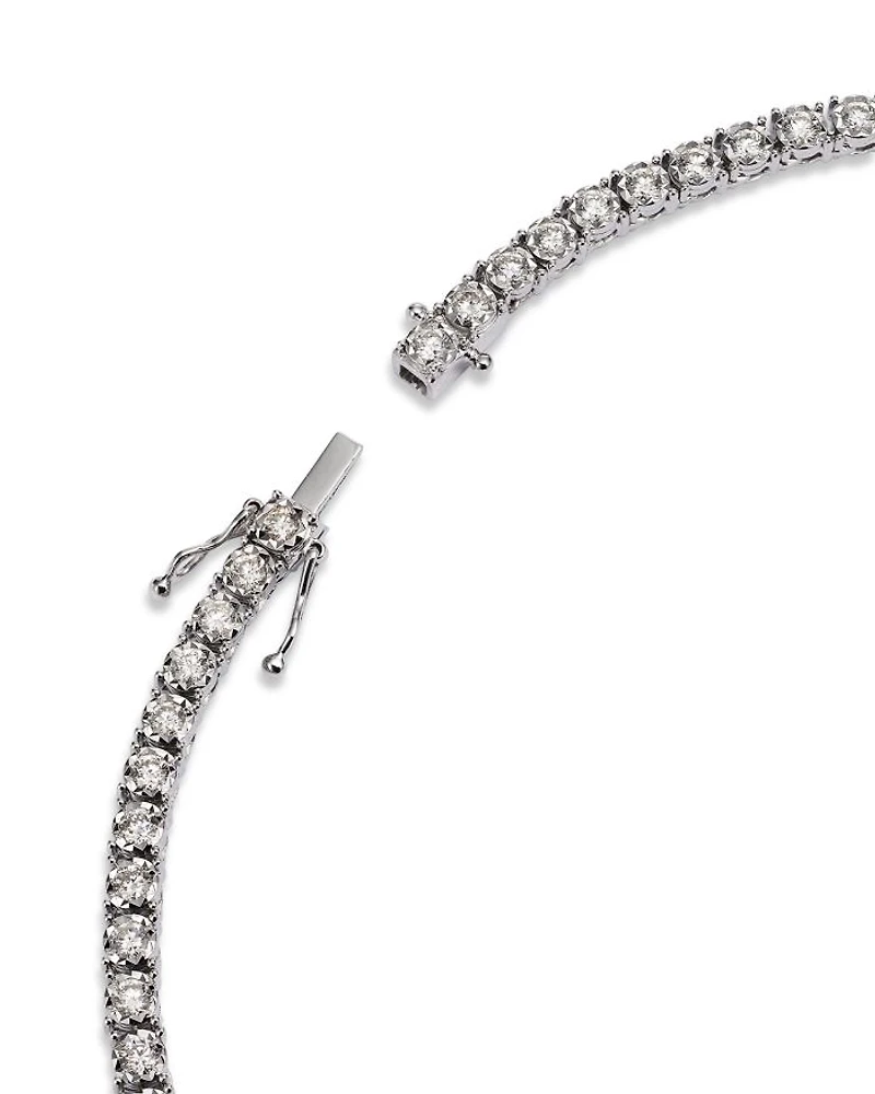 Diamond Classic Tennis Necklaces 14K White Gold, 3.0-7.0 tcw