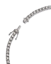 Diamond Classic Tennis Necklaces 14K White Gold, 3.0-7.0 tcw