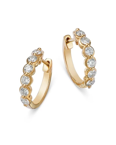 Diamond Small Huggie Hoop Earring Collection 14K Gold, 0.50 tcw