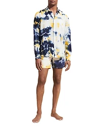 Vilebrequin Caroubis Linen Tie Dyed Button Down Shirt