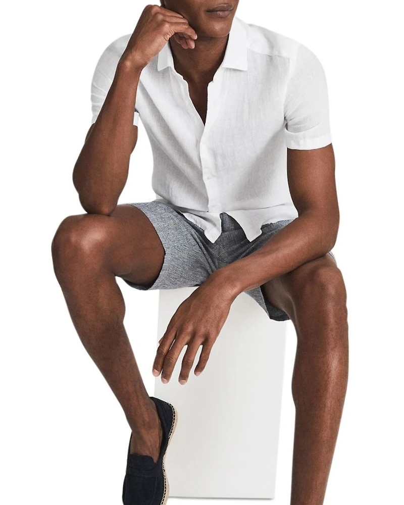 Holiday Slim Fit Short Sleeve Linen Shirt