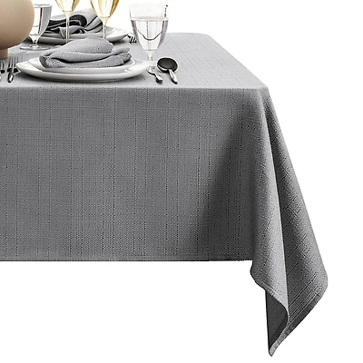 Elrene Home Fashions Laurel Solid Texture Water and Stain Resistant Tablecloth