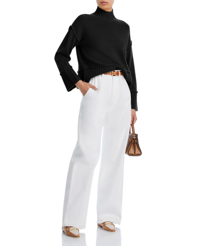 Boxy Mock Neck Cashmere Sweater - Exclusive