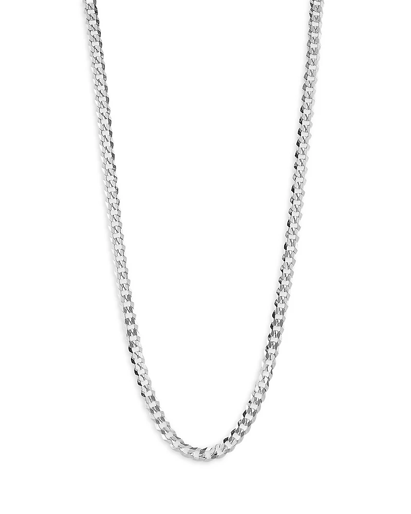 Milanesi And Co Sterling Silver Curb Chain Necklace 5mm, 24