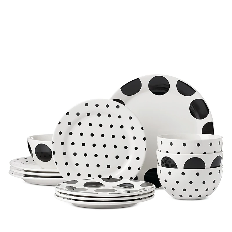 kate spade new york On The Dot 12 Piece Dinnerware Set