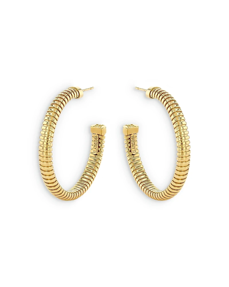 Alberto Milani 18K Yellow Gold Via Bagutta Tubogas Medium Hoop Earrings