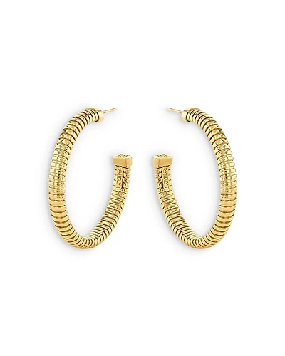 Alberto Milani 18K Yellow Gold Via Bagutta Tubogas Medium Hoop Earrings