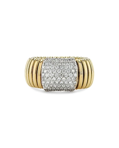 Alberto Milani 18K White & Yellow Gold Via Mercanti Diamond Pave Tubogas Ring