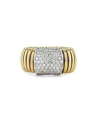 Alberto Milani 18K White & Yellow Gold Via Mercanti Diamond Pave Tubogas Ring
