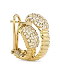 18K Yellow Gold Via Mercanti Diamond Pavé Double Tubogas Hoop Earrings