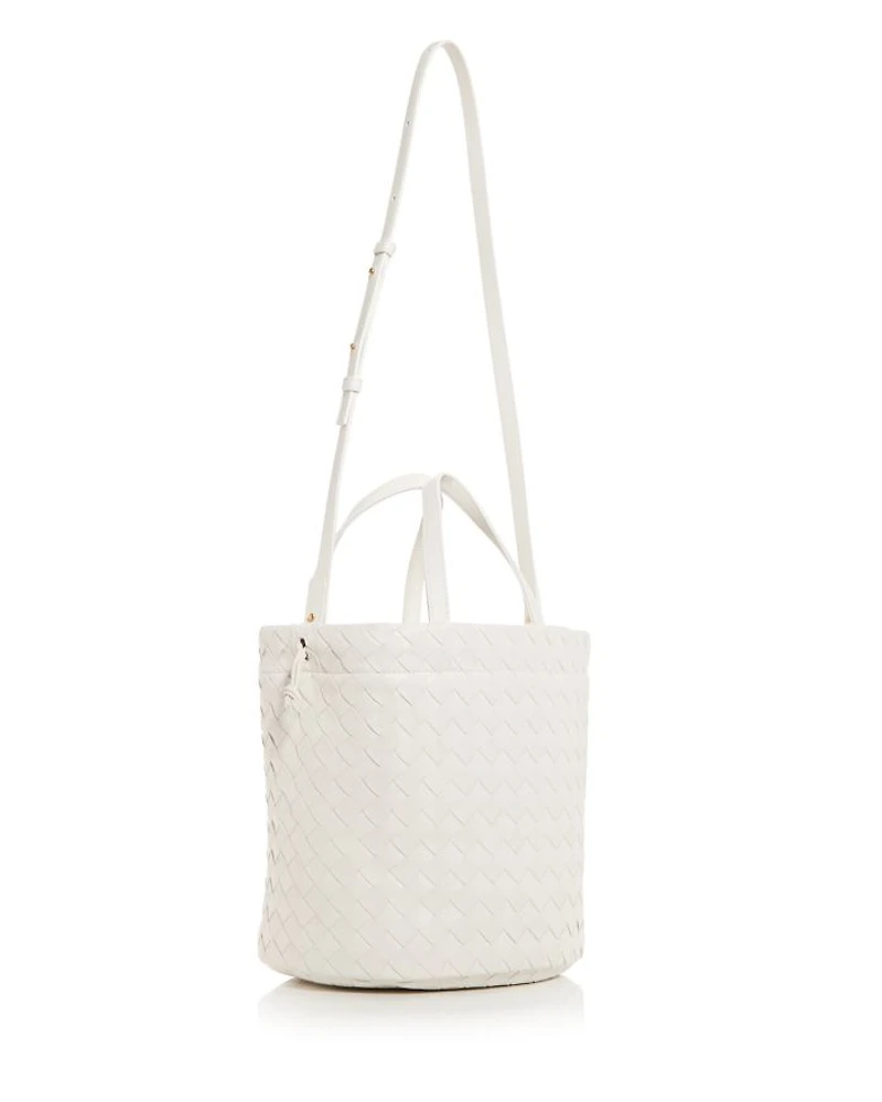 Small Castello Intreccio Leather Bucket Bag