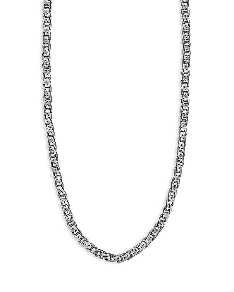 Milanesi And Co Men's Sterling Silver Oxidized Mariner Link Chain Necklace