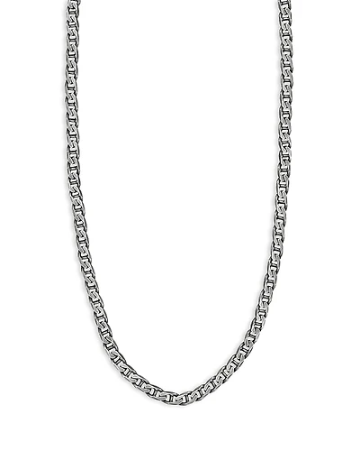 Milanesi And Co Men's Sterling Silver Oxidized Mariner Link Chain Necklace