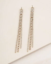 Your Moment Cubic Zirconia Linear Drop Earrings in 18K Gold Plated