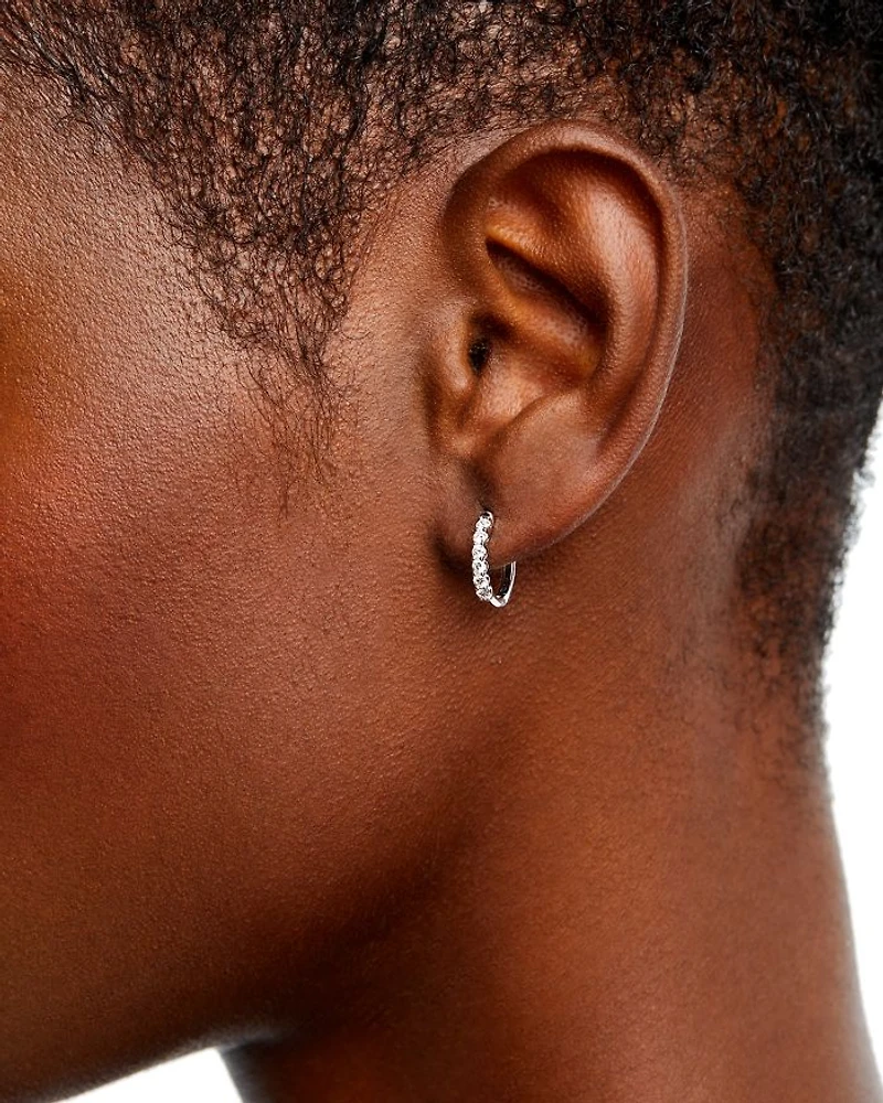 Diamond Small Hoop Earrings 14K Gold, 0.34 tcw