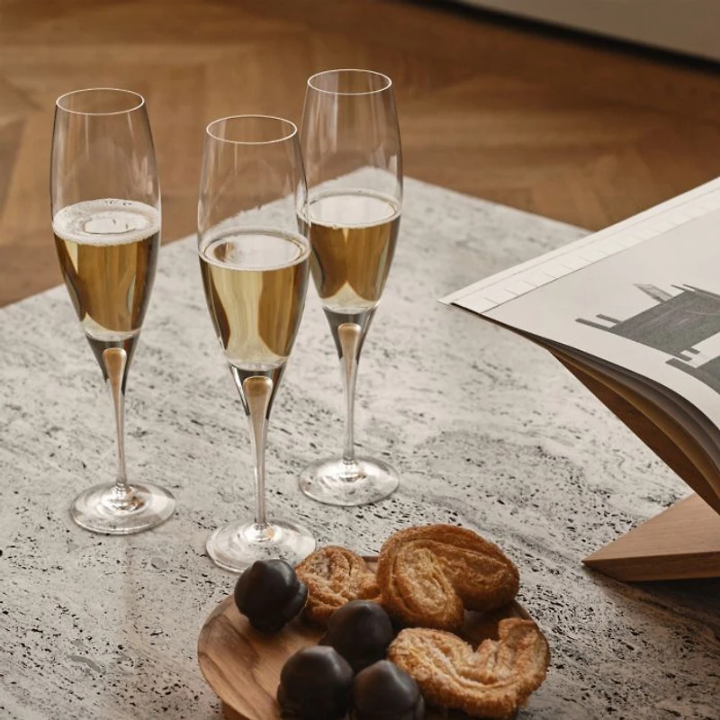 Intermezzo Gold Champagne Glasses, Set of 2