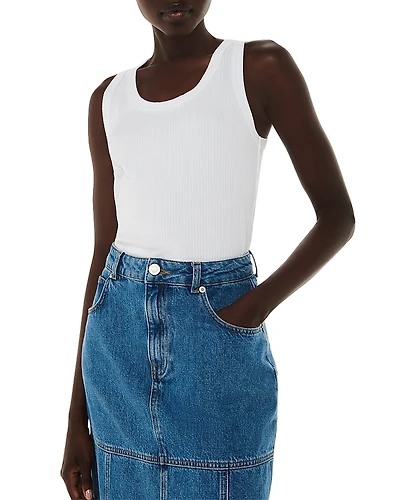 Whistles Ultimate Scoop Ribbed Tank Top