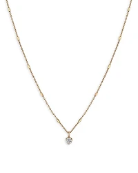 14k Yellow Gold Prong Set Diamond Necklace, 16"