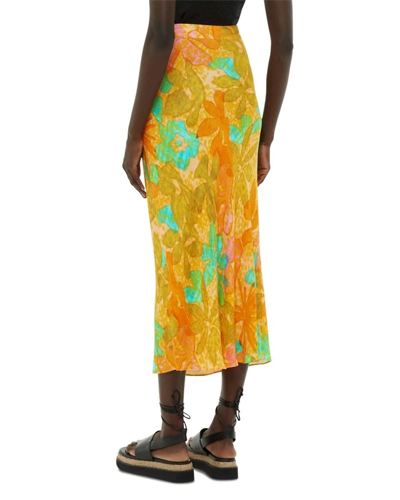 Side Button Midi Skirt