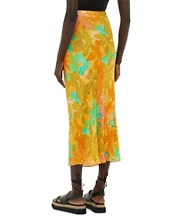 Side Button Midi Skirt