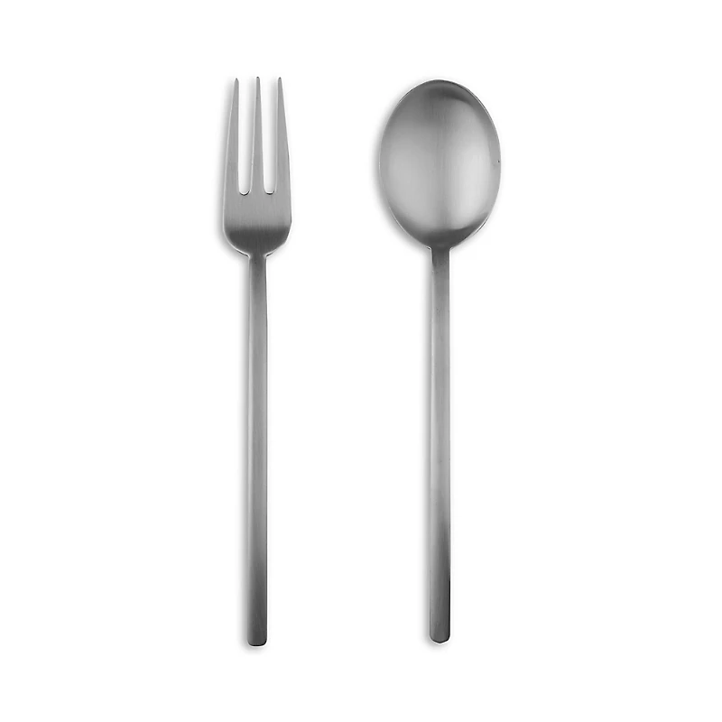 Mepra 2 Piece Brushed Silver Serving Set